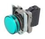Kontrolka 22mm Podsv: ZBVB plochá IP66 barva zelená 24VAC