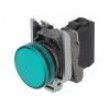Kontrolka 22mm Podsv: ZBVM plochá IP66 barva zelená -25÷70°C