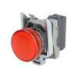 Kontrolka 22mm Podsv: ZBVM plochá IP66 barva červená -25÷70°C