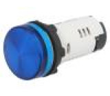 Kontrolka 22mm Podsv: LED 230V AC plochá IP65 barva modrá