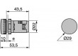 Kontrolka 22mm Podsv: LED 24V AC/DC plochá IP65 21,6÷26,4VAC