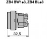 Přepínač: tlačítkový 1-polohové 22mm zelená Podsv: ZBV6 IP66