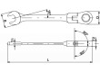 Klíč očkoplochý, s ráčnou, s kloubem 17 mm | 230 mm