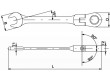 Klíč očkoplochý, s ráčnou, s kloubem 17 mm | 230 mm