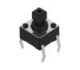 Mikrospínač 1-polohové SPST-NO 0,05A/12VDC THT 2,5N 6x6mm