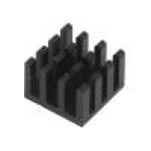 Chladič lisovaný černá L:15mm W:15mm H:10mm hliník eloxovaný