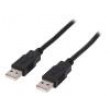 Kabel USB 2.0 USB A vidlice,z obou stran niklovaný 1m černá