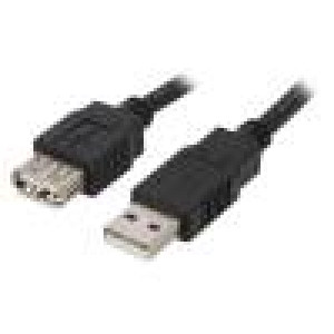 Kabel USB 2.0 USB A zásuvka,USB A vidlice 1,8m černá