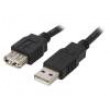 Kabel USB 2.0 USB A zásuvka,USB A vidlice 5m černá Žíla: CCA