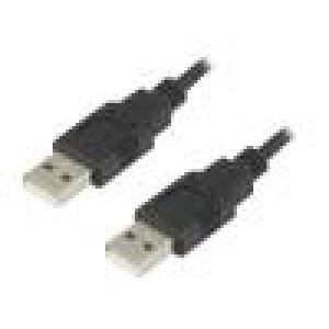 Kabel USB 2.0 USB A vidlice,z obou stran 3m černá Žíla: Cu