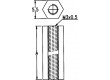 Distanční sloupek se závitem šestihranný polyamid M3 22mm