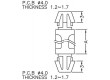 Rozpěrka PCB polyamid Dl:12mm zacvaknutí/zacvaknutí UL94V-2