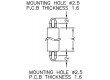 Rozpěrka PCB polyamid Dl:16mm zacvaknutí/zacvaknutí UL94V-2