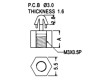 Rozpěrka PCB polyamid Dl:5mm barva přírodní Øotv:3mm