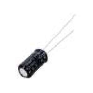 Kondenzátor elektrolytický THT 4,7uF 50VDC Ø6,3x11mm ±20%