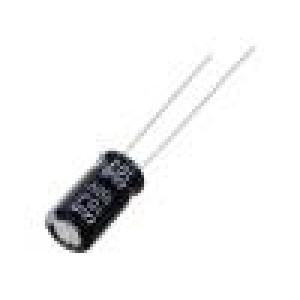 Kondenzátor elektrolytický THT 10uF 100VDC Ø6,3x11mm ±20%