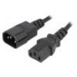 Kabel IEC C13 zásuvka, IEC C14 vidlice 1,8m černá PVC 10A