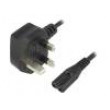 Kabel 2x0,75mm2 BS 1363 (G) vidlice,IEC C7 zásuvka PVC 1,8m