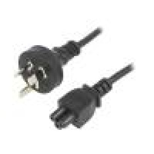 Kabel IEC C5 zásuvka, AS/NZS 3112 (I) zástrčka 1,8m černá PVC