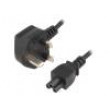 Kabel BS 1363 (G) vidlice, IEC C5 zásuvka 1,8m černá PVC 2,5A