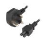 Kabel BS 1363 (G) vidlice, IEC C5 zásuvka 1,8m černá PVC 2,5A