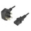 Kabel BS 1363 (G) vidlice, IEC C13 zásuvka 1,8m černá PVC