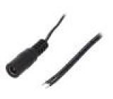 Kabel vodiče, DC 5,5/2,1 zásuvka přímý 0,5mm2 černá 0,25m