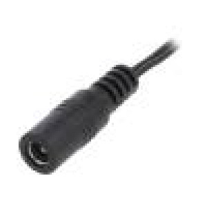 Kabel 2x0,5mm2 vodiče,DC 5,5/2,1 zásuvka přímý černá 1,46m