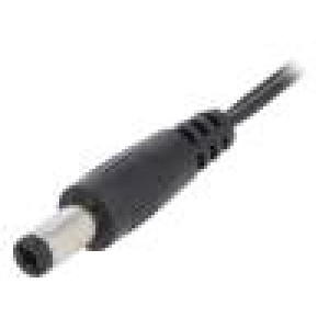 Kabel 2x0,5mm2 vodiče,DC 5,5/2,1 zástrčka přímý černá 0,23m