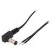 Kabel 2x0,5mm2 vodiče,DC 5,5/2,1 zástrčka úhlový černá 0,23m