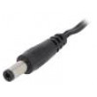 Kabel 2x0,5mm2 vodiče,DC 5,5/2,5 zástrčka přímý černá 1,46m