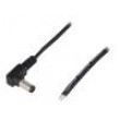 Kabel 2x0,5mm2 vodiče,DC 5,5/2,5 zástrčka úhlový černá 1,46m