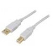 Kabel USB 2.0 USB A vidlice,USB B vidlice zlacený 1,8m šedá