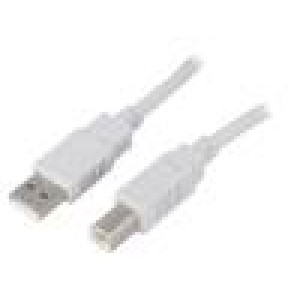 Kabel USB 2.0 USB A vidlice,USB B vidlice 5m šedá Žíla: CCA