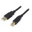 Kabel USB 2.0 USB A vidlice,USB B vidlice zlacený 5m černá