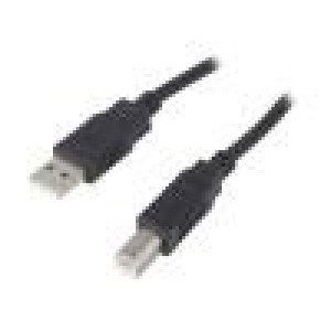 Kabel USB 2.0 USB A vidlice, z obou stran Dél.kabelu:1m černá