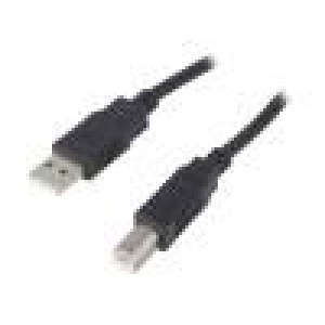 Kabel USB 2.0 USB A vidlice,USB B vidlice 1m černá Žíla: Cu