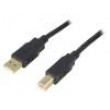 Kabel USB 2.0 USB A vidlice,USB B vidlice zlacený 5m černá