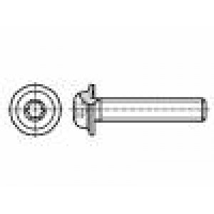 Šroub s límcem M2,5x4 0,45 Hlava: kulatá Torx® TX08 ocel