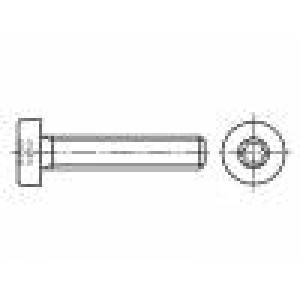 Šroub M2,5x6 0,45 Hlava: válcová Torx® TX08 Norma ISO: 14580