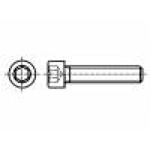 Šroub M2x8 0,4 Hlava: válcová imbus HEX 1,5mm ocel zinek