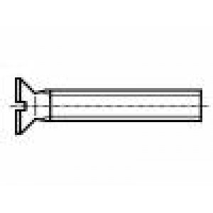 Šroub M2x8 0,4 Hlava: kuželová plochá 0,5mm ocel zinek