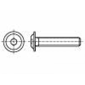 Šroub s límcem M5x10 0,8 Hlava: kulatá imbus HEX 3mm ocel