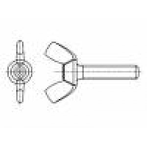 Šroub M5x12 0,8 Hlava: křídlová ocel zinek DIN: 316 12mm