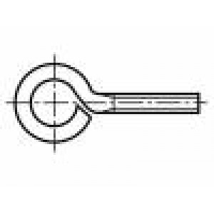 Háček očkový M5x40 0,8 ocel zinek 8mm
