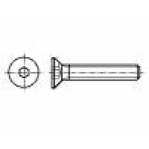 Šroub M6x10 1 Hlava: kuželová imbus HEX 4mm ocel zinek