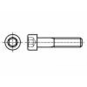 Šroub M8x80 1,25 Hlava: válcová imbus HEX 6mm DIN: 912 28mm