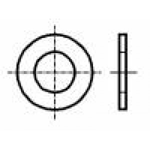 Podložka kulatá M1,2 D=3mm h=0,3mm ocel Povlak: zinek DIN:433