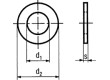 Podložka kulatá M1 D=2,5mm h=0,3mm ocel Povlak: zinek DIN:433