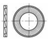 Podložka s vnitřním zoubkováním, s vnějším zoubkováním M18
